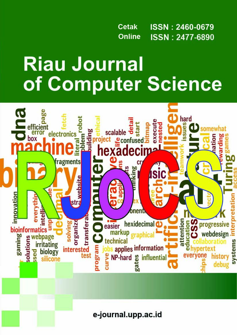 					View Vol. 4 No. 1 (2018): Riau Jurnal of Computer Science
				
